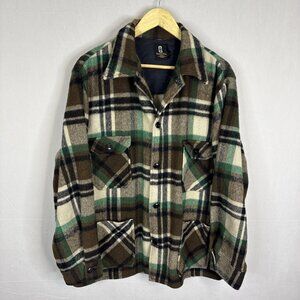 Vintage 70s Men L Thermo-King Wool Plaid Shacket Mackinaw Shirt Jacket Canada